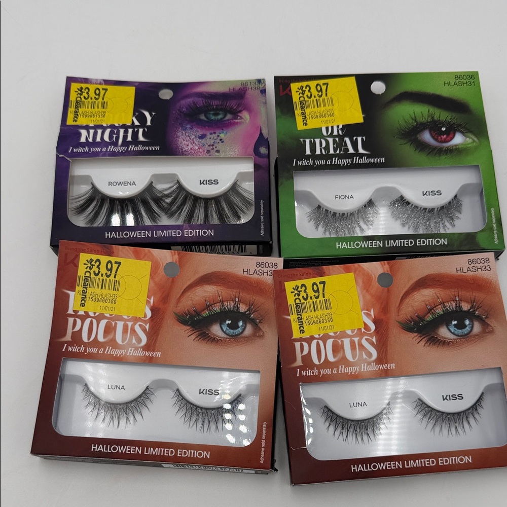 KISS Halloween Limited Edition False Eyelashes Lot Of 4